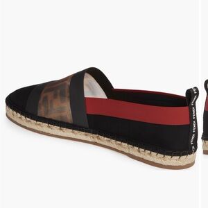 Fendi Black and Red Espadrilles Colibri size 36 1/2